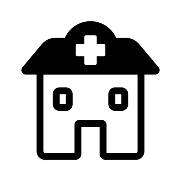 Edificio Centro Salud Icono Del Hospital Estilo Sólido — Vector de stock