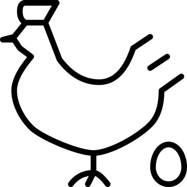 Hen Fowl Bird Icon — Stock Vector