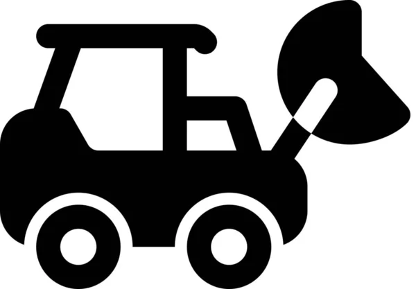 Ikona Konstrukcyjna Ładowarki Czołowej Pojazdach Rodzaje Transportu — Wektor stockowy