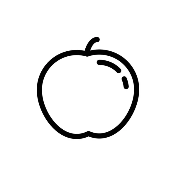 Jabłko Żywności Świeża Ikona Stylu Zarys — Wektor stockowy