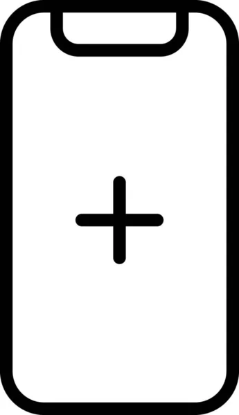 Добавить Значок Устройства Iphone Стиле Outline — стоковый вектор