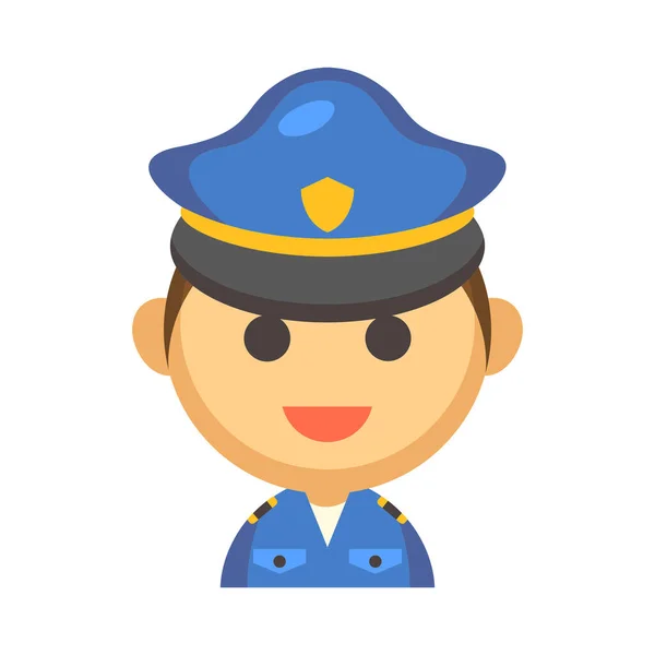 警察职务法图标为平面风格 — 图库矢量图片