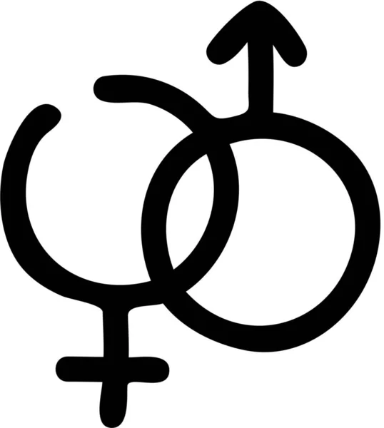 Female Genders Male Icon Outline Style — Stock Vector