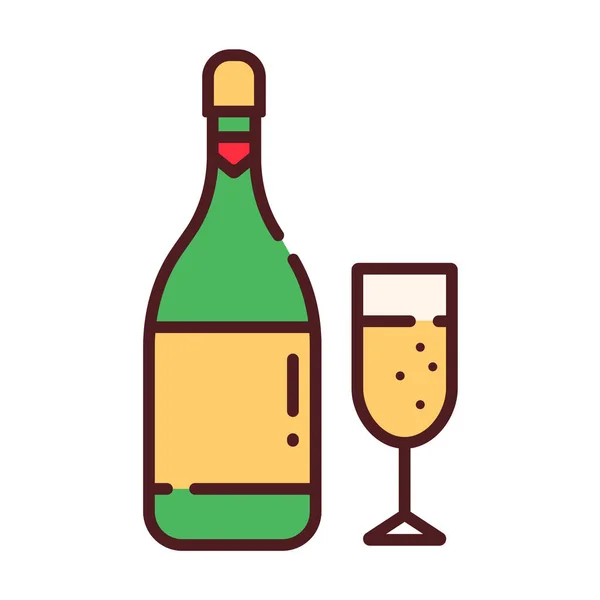 Celebration Champagne Cheers Icon Filled Outline Style — Stock Vector