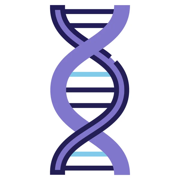 Ikon Dna Kromosom Biologi Dalam Gaya Pinggiran Yang Diisi - Stok Vektor