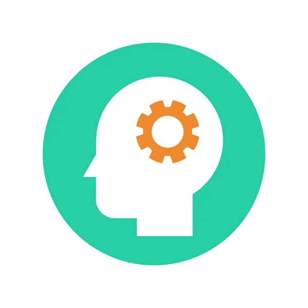 Brain Brainstorm Head Icon Flat Style — Stock Vector