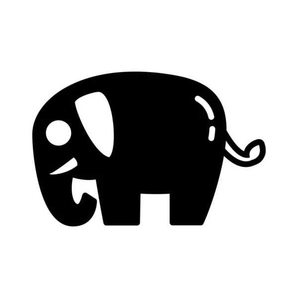 Animal Environment Conservation Elefante Icon Solid Style — Vector de stock