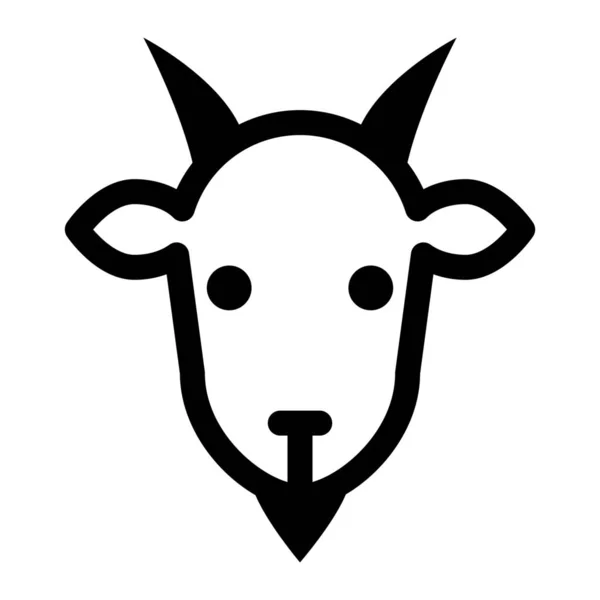 动物山羊脸图标实型 — 图库矢量图片