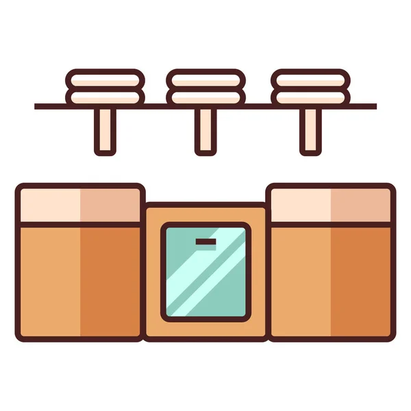 Cabinet Cooking Furniture Icon Filled Outline Style —  Vetores de Stock