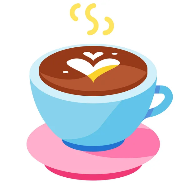 饮料咖啡因咖啡图标的扁平风格 — 图库矢量图片