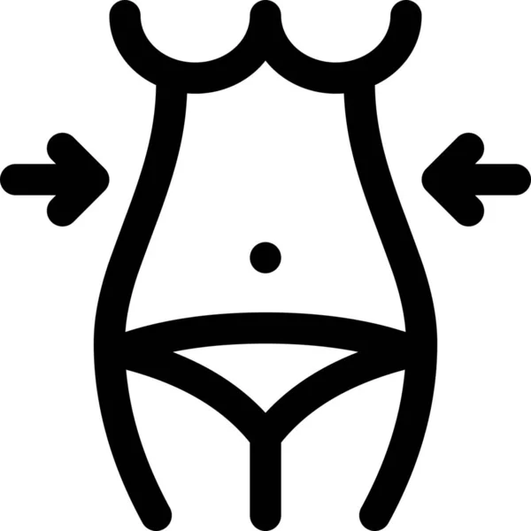 腹部女性图标 — 图库矢量图片