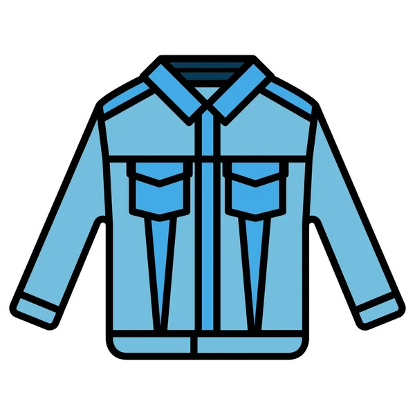Значок Джинсовой Куртки Стиле Filled Outline — стоковый вектор