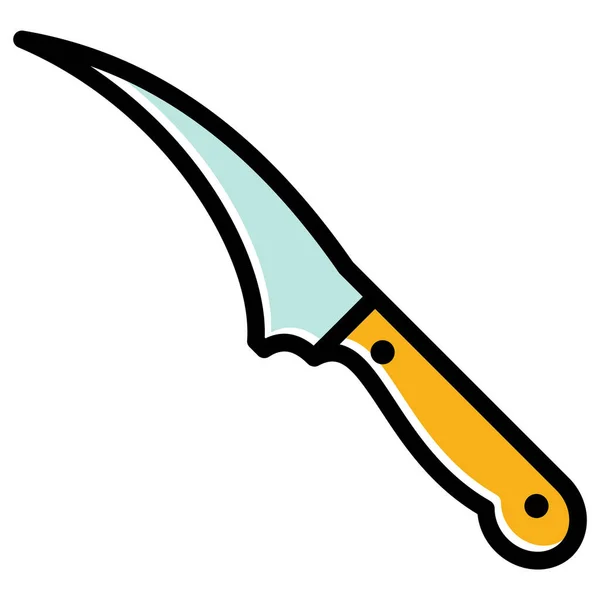Carving Paring Skinning Knife Icon Filled Outline Style — Stock Vector