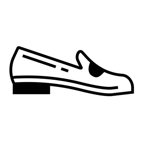 Pie Lleva Mocasín Icono Centavo Estilo Sólido — Vector de stock