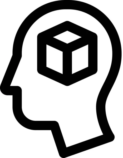Διαστάσεις Κεφάλι Ανθρώπινο Εικονίδιο Περίγραμμα Στυλ — Διανυσματικό Αρχείο