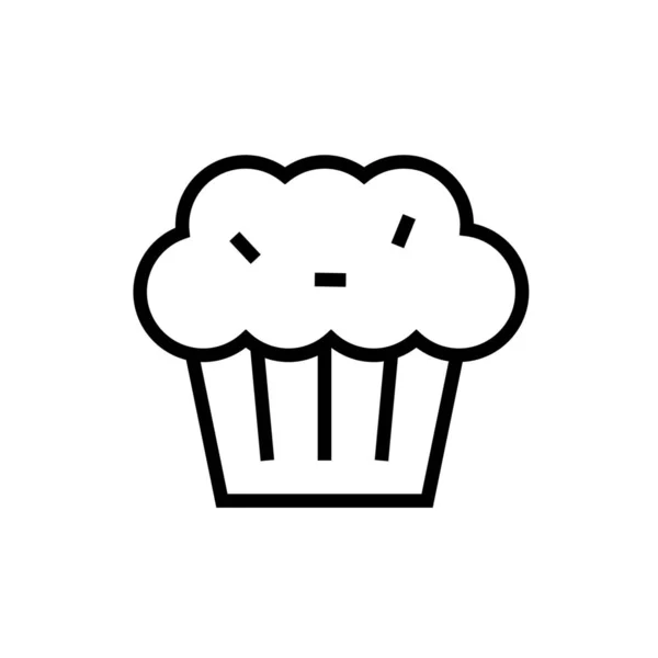 Cake Cupcake Icon Outline Style — Stock Vector