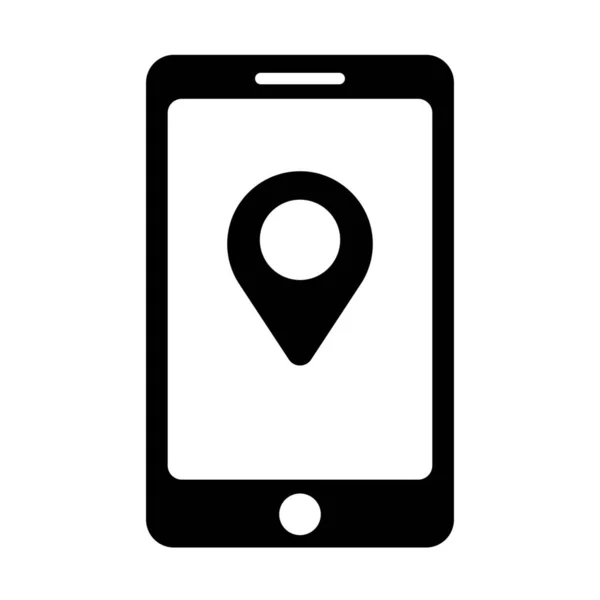 Geografía Gps Location Icon Solid Style — Vector de stock