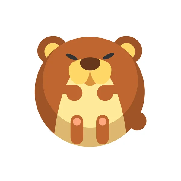 Коричневий Ведмідь Стилі Flat — стоковий вектор