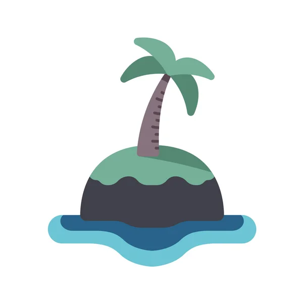 Island Isolation Nature Icon Flat Style — Stock Vector