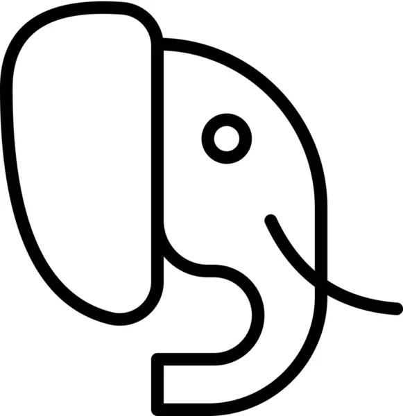 Ikona Słonia Kategorii Zwierzęta — Wektor stockowy