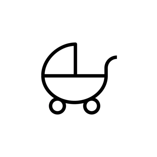 临时保姆推车儿童保育图标的轮廓风格 — 图库矢量图片