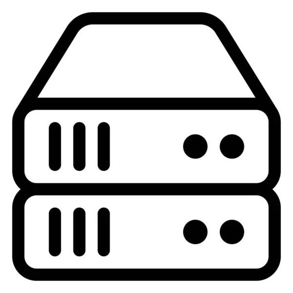 Data Database Server Icoon Grote Lijnen — Stockvector