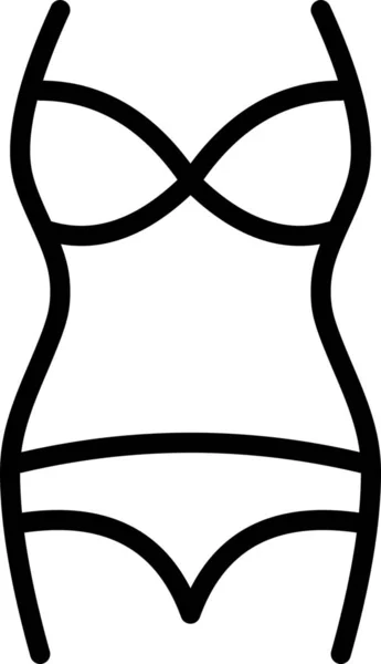 Plaj Bikini Vücut Simgesi Eğlence Hobileri Kategorisinde — Stok Vektör