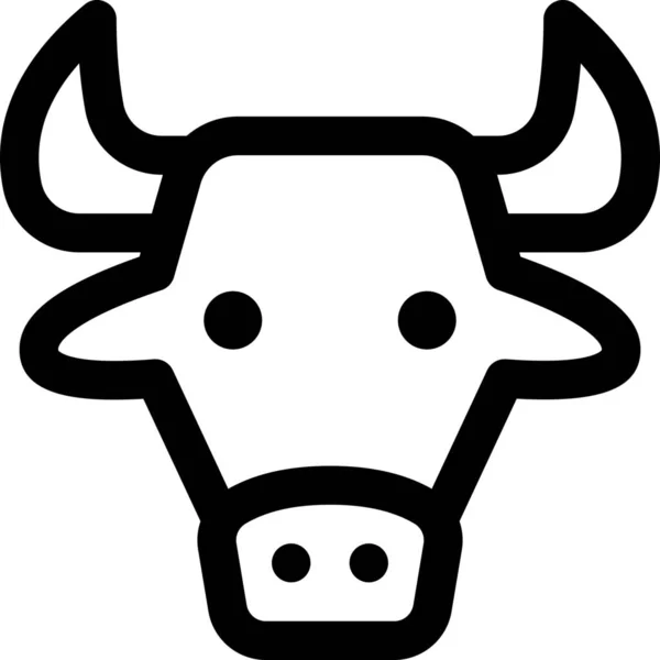 Animal Vache Icône Domestique — Image vectorielle