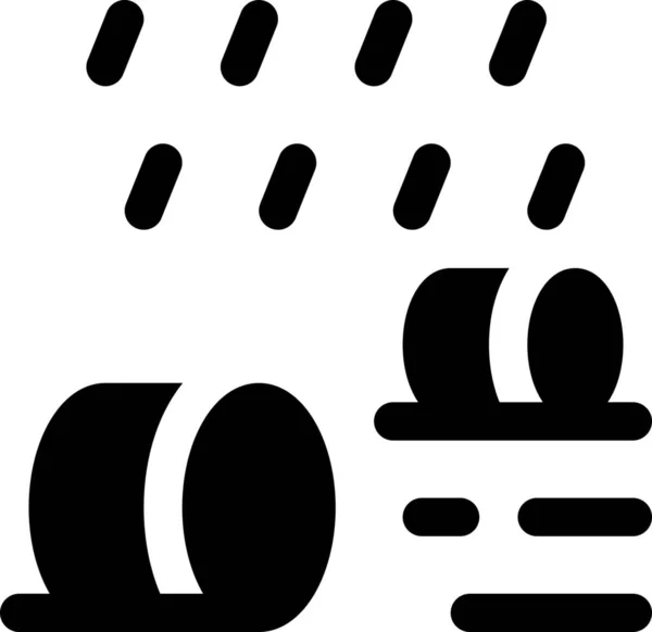雨湿干草图标 — 图库矢量图片