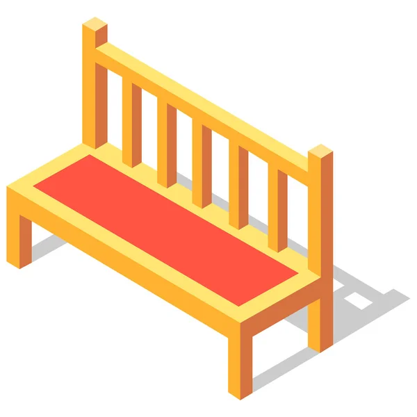 Bench Chair Furniture Icon Isometric Style — Stock Vector