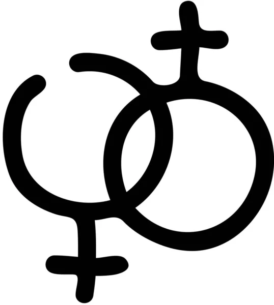 Hembras Género Homosexual Icono Estilo Esquema — Vector de stock