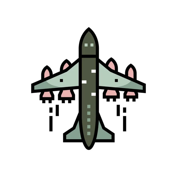 Avión Avión Icono Aviación Estilo Contorno Lleno — Vector de stock