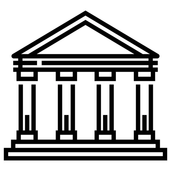 Ikona Budynku Bankowości Bankowej Zarysie — Wektor stockowy