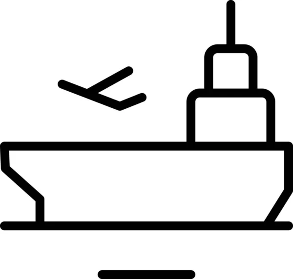 Carrier Aircraft Warship Icon — Stock Vector