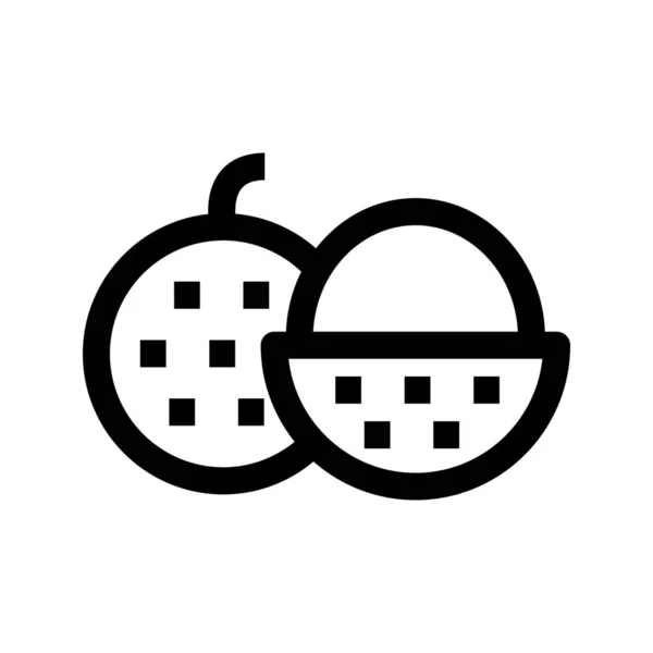 Litschi Symbol Für Frische Früchte Outline Stil — Stockvektor