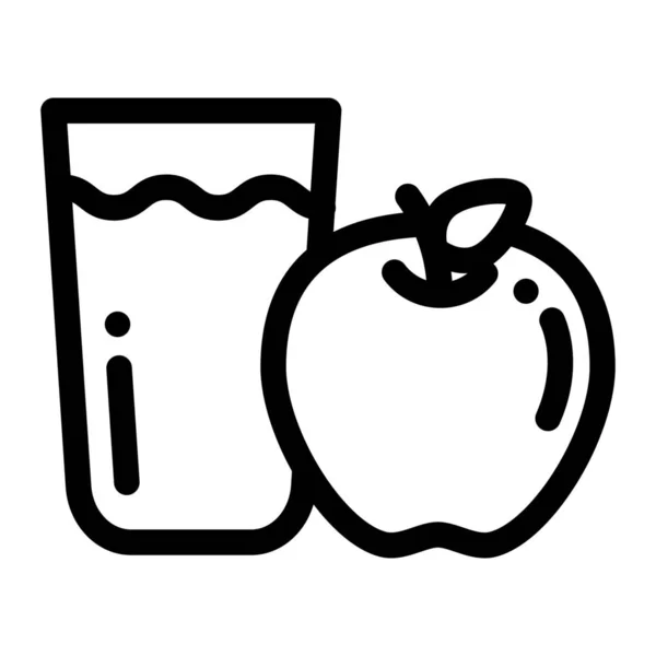 Apfel Frucht Apfelsaft Symbol Outline Stil — Stockvektor