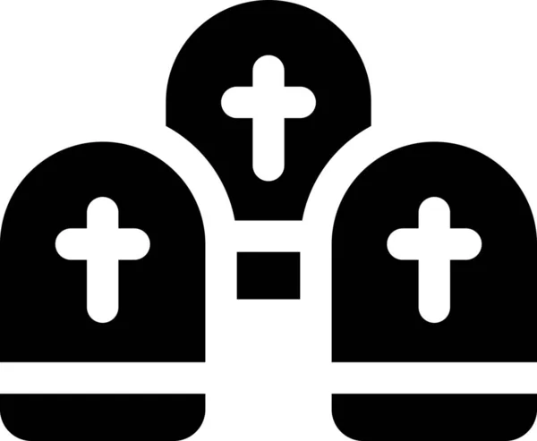 Entierro Cementerio Cadáver Icono — Vector de stock