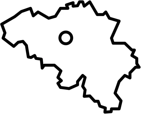 Иконка Бельгия Брюссельская Контур Стиле Абрис — стоковый вектор