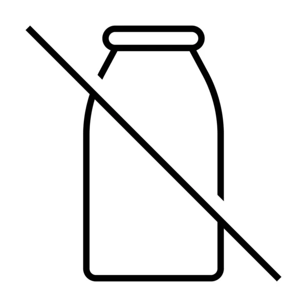 Allergie Etikett Laktose Symbol Outline Stil — Stockvektor