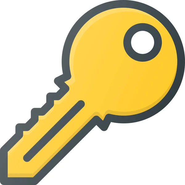 Schlüssel Login Passwort Symbol Stil Ausgefüllter Umrisse — Stockvektor
