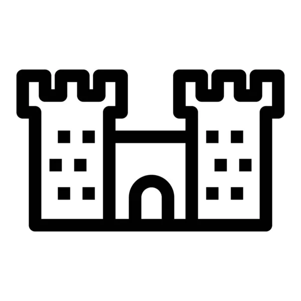 Building Castle Citadel Icon Outline Style — Stock Vector