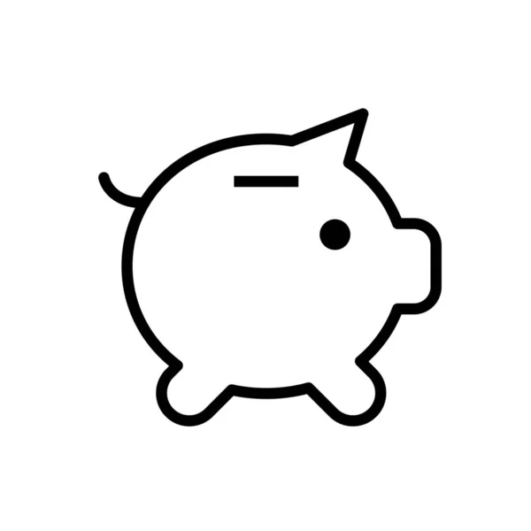 Bank Money Saving Piggy Icon Outline Style — Stock Vector