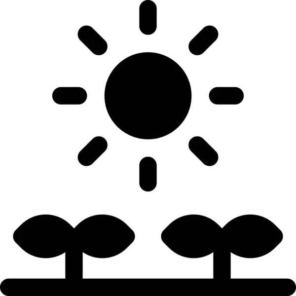 太陽のフィールド作物のアイコン — ストックベクタ
