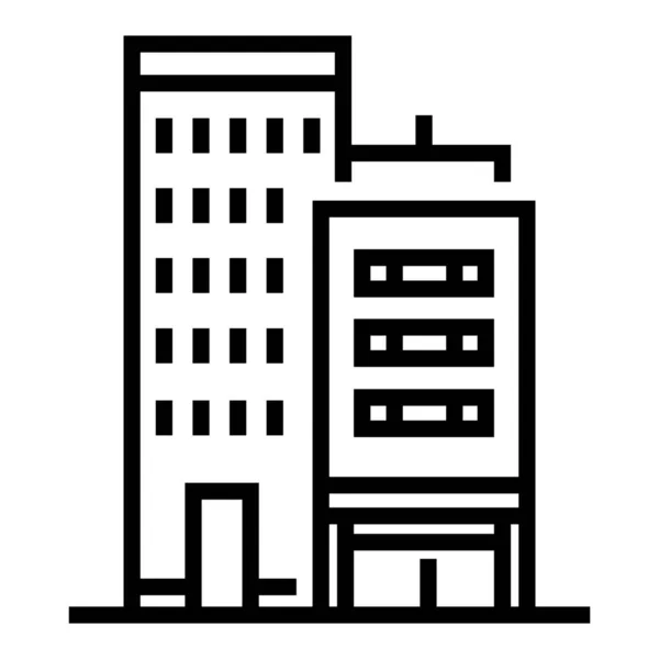 Gebäude City Corporation Ikone Umriss Stil — Stockvektor