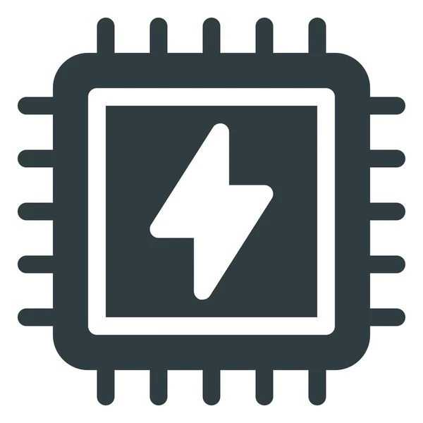 Impulsar Icono Chip Cpu Estilo Sólido — Vector de stock