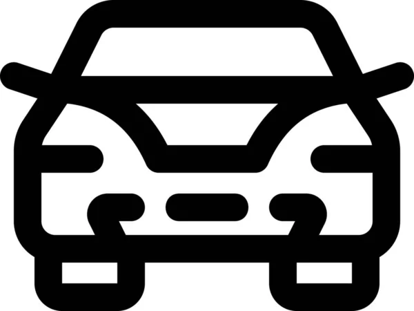 Coche Frontal Faros Icono — Vector de stock