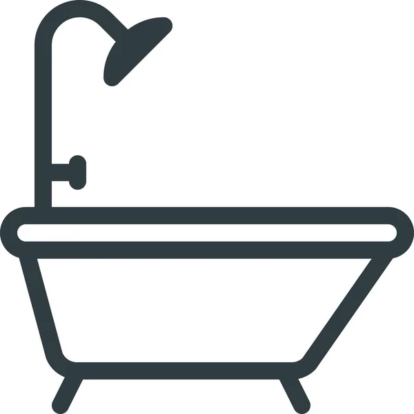 Bath Bathroom Bathtub Icon Outline Style — Stock Vector