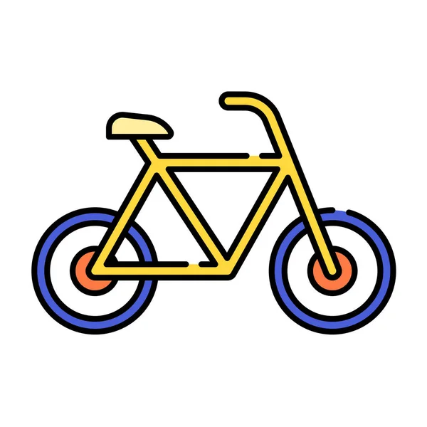Bici Icono Color Bicicleta Estilo Contorno Lleno — Archivo Imágenes Vectoriales
