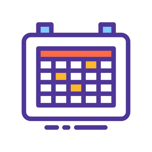 Cita Calendario Fecha Icono Estilo Esquema Rellenado — Vector de stock