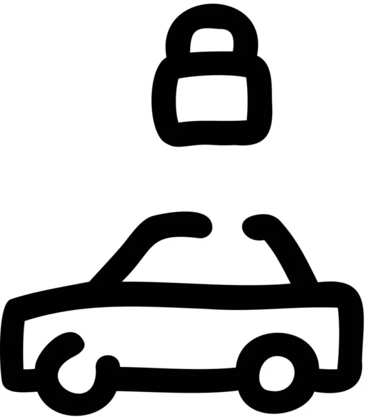 Automobil Auto Gesperrt Symbol Fahrzeuge Verkehrsträger Kategorie — Stockvektor